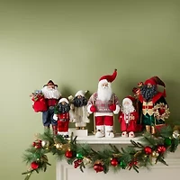 North Pole Trading Co. 12in Suspenders African American Christmas Santa Figurine