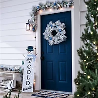 North Pole Trading Co. Flocked Snowflake Wreath