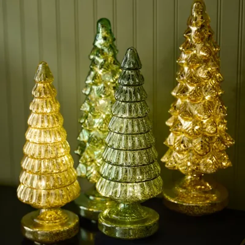 Martha Stewart 18in Green Glass Tree Christmas Tabletop Decor
