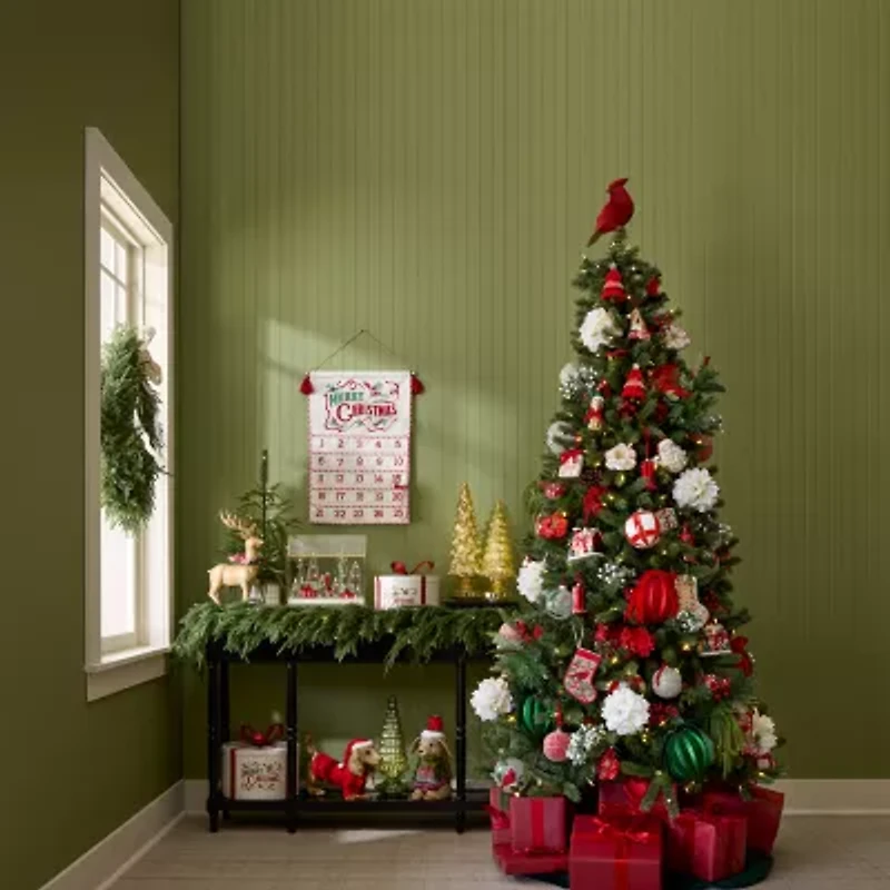 Martha Stewart Oversized Green Velvet Bow Ball Christmas Ornament