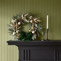 North Pole Trading Co. Gold Nutcracker Wreath