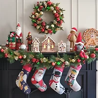 North Pole Trading Co. Red Gold Ornament Christmas Indoor Garland