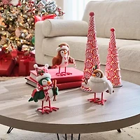North Pole Trading Co. Reindeer And Figgy Pudding Bird Set 2-pc. Christmas Tabletop Decor