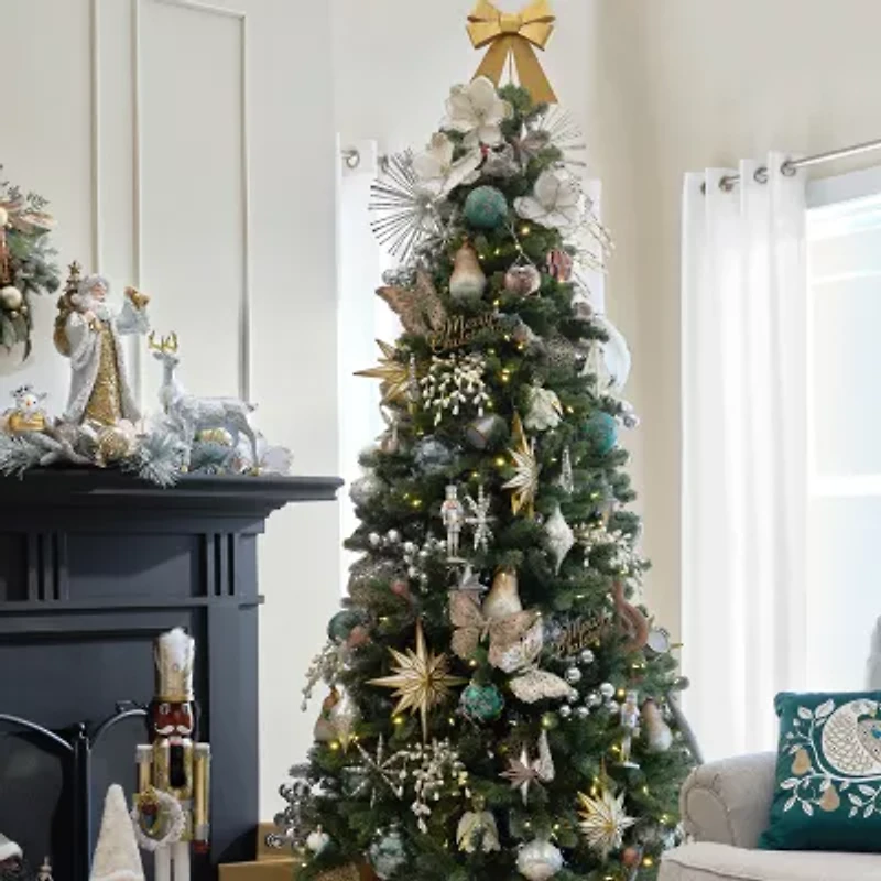 North Pole Trading Co. Gold Bow Christmas Tree Topper