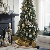 North Pole Trading Co. Cream Crinkle Velvet Indoor Tree Skirt