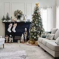 North Pole Trading Co. Cream Crinkle Fur Christmas Stocking