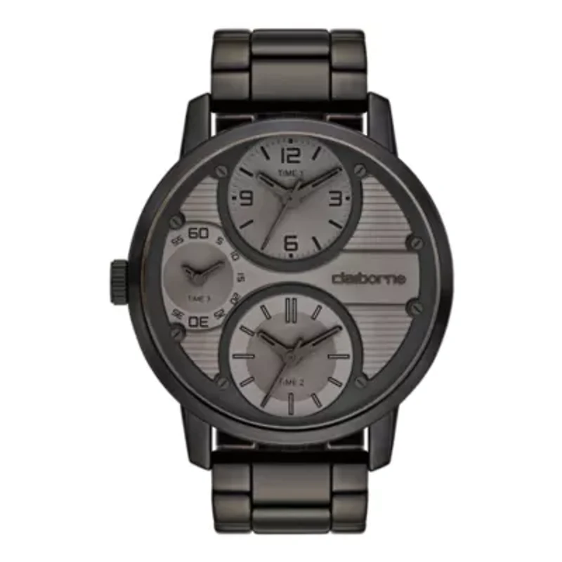 Claiborne Mens Oversized Dial Black Watch