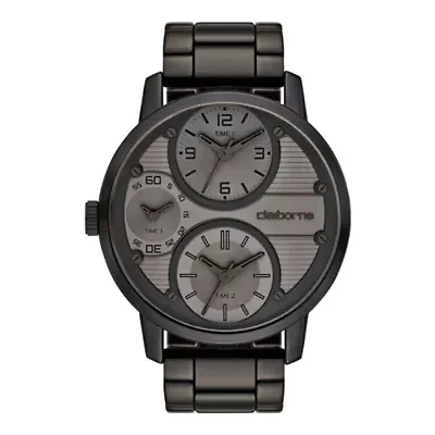 Claiborne Mens Oversized Dial Black Watch