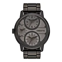 Claiborne Mens Oversized Dial Black Watch