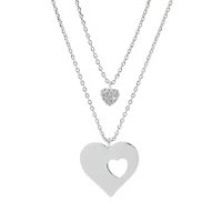 Sparkle Allure You & Me Mother And Daughter 2-pc. Cubic Zirconia Pure Silver Over Brass 16 Inch Link Necklace Set