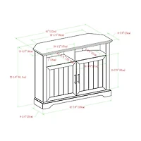 44" Grooved Door Corner TV Stand