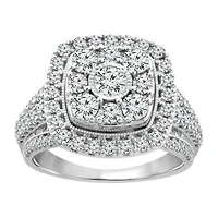 Womens 2 CT. T.W. White Diamond 10K White Gold Engagement Ring