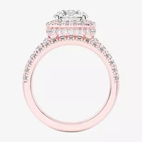 G-H / Si1-Si2) Womens 1 / CT. T.W. Lab Grown White Diamond 14K Gold Round Side Stone Halo Bridal Set