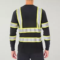 Smiths Workwear Reflective Safety Mens Crew Neck Long Sleeve T-Shirt