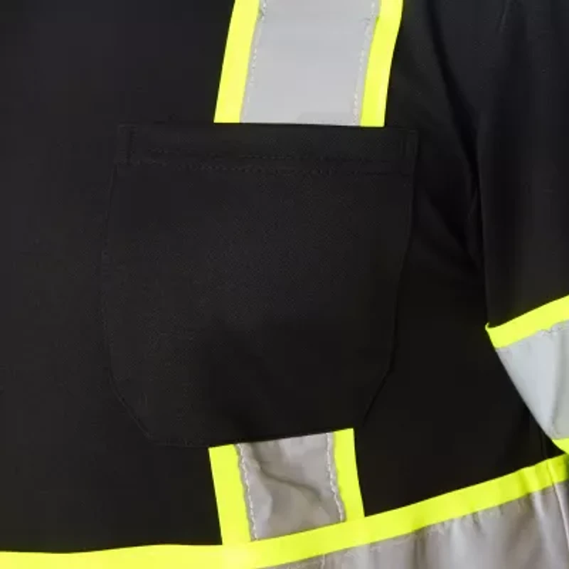 Smiths Workwear Reflective Safety Mens Crew Neck Long Sleeve T-Shirt