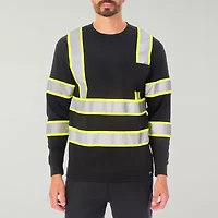 Smiths Workwear Reflective Safety Mens Crew Neck Long Sleeve T-Shirt
