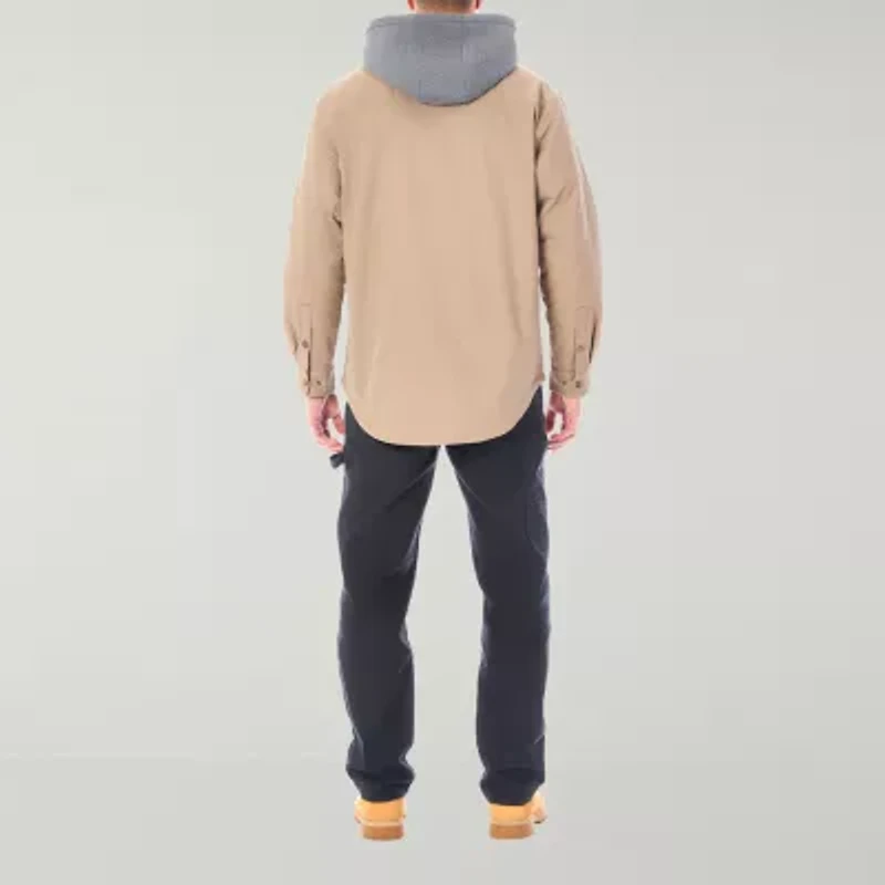 Smiths Workwear Sherpa Stretch Canvas Mens Hooded Midweight Shirt Jacket