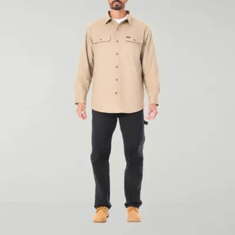 Smiths Workwear Hooded Sherpa Stretch Canvas Mens Midweight Shirt Jacket