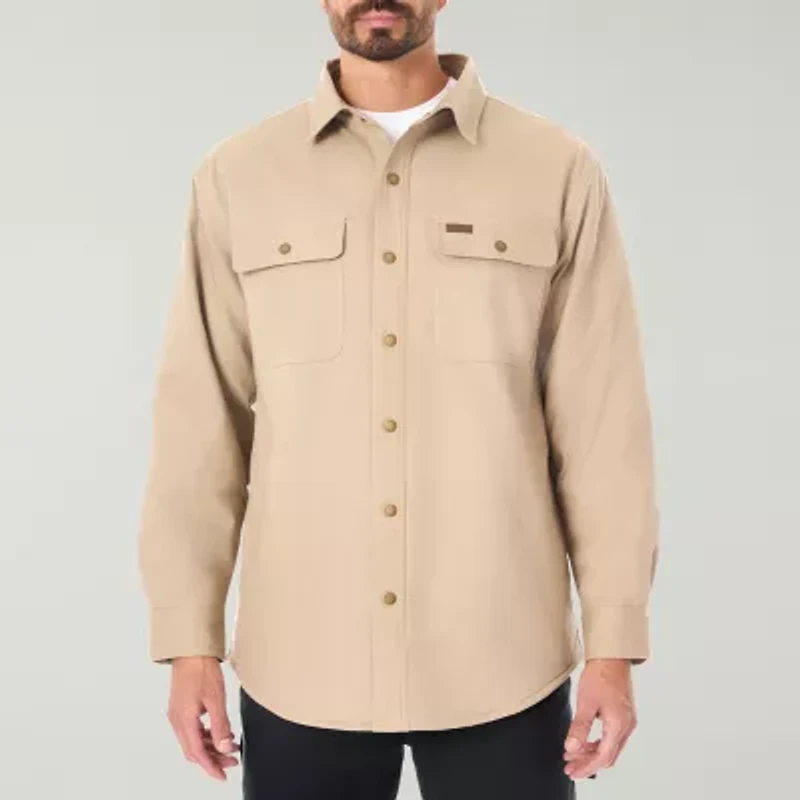 Smiths Workwear Hooded Sherpa Stretch Canvas Mens Midweight Shirt Jacket
