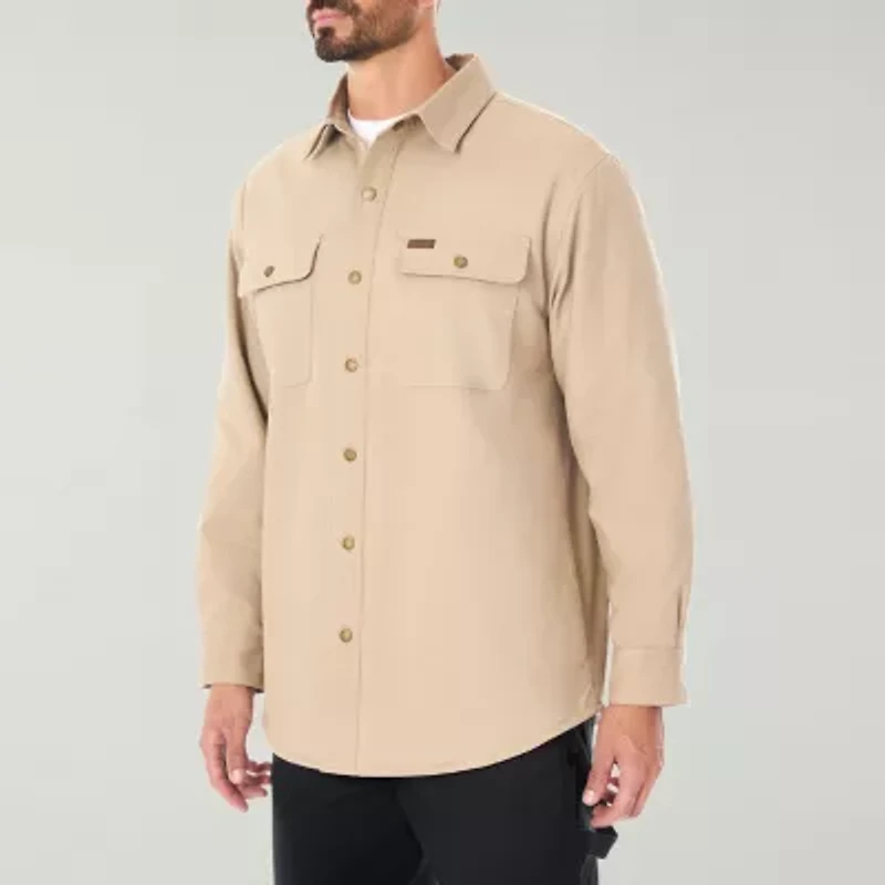 Smiths Workwear Hooded Sherpa Stretch Canvas Mens Midweight Shirt Jacket