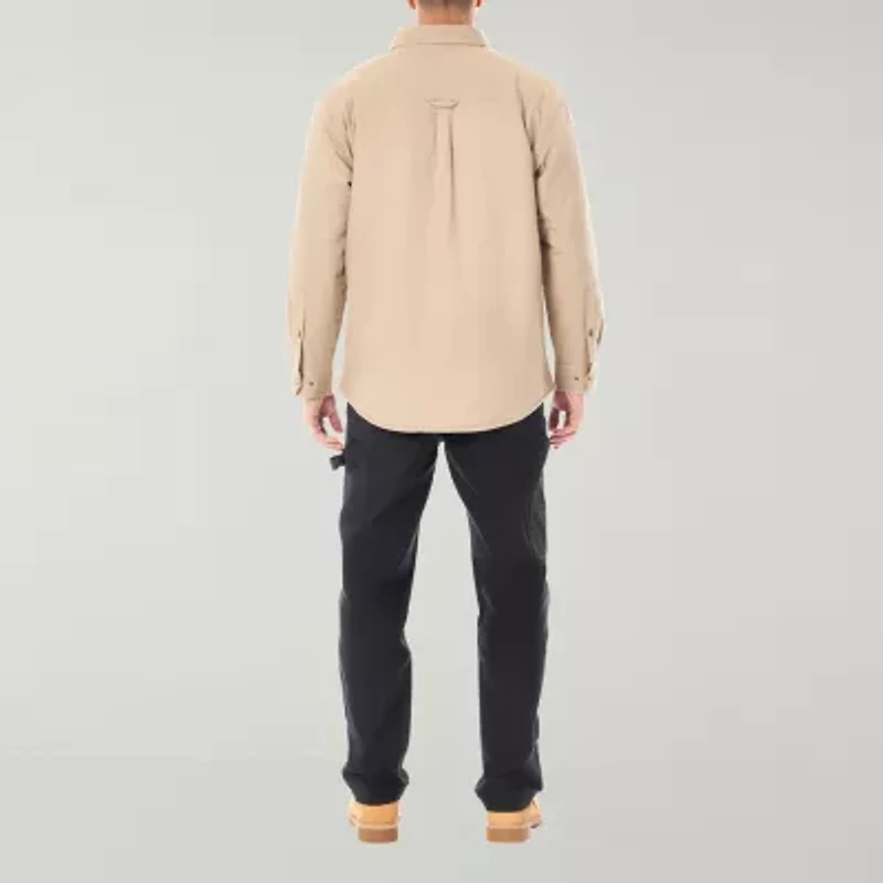 Smiths Workwear Hooded Sherpa Stretch Canvas Mens Midweight Shirt Jacket