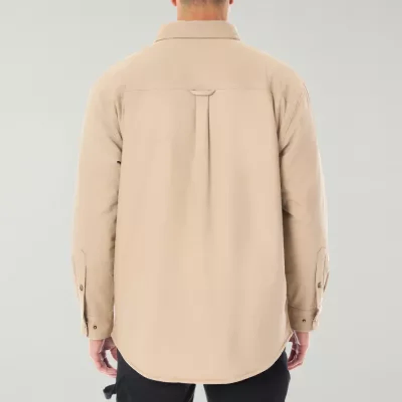 Smiths Workwear Hooded Sherpa Stretch Canvas Mens Midweight Shirt Jacket