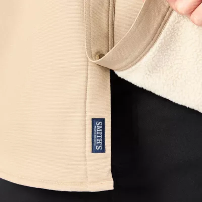 Smiths Workwear Hooded Sherpa Stretch Canvas Mens Midweight Shirt Jacket