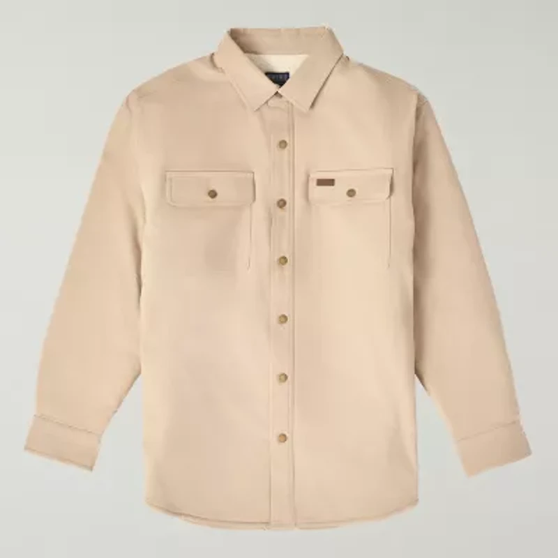 Smiths Workwear Hooded Sherpa Stretch Canvas Mens Midweight Shirt Jacket