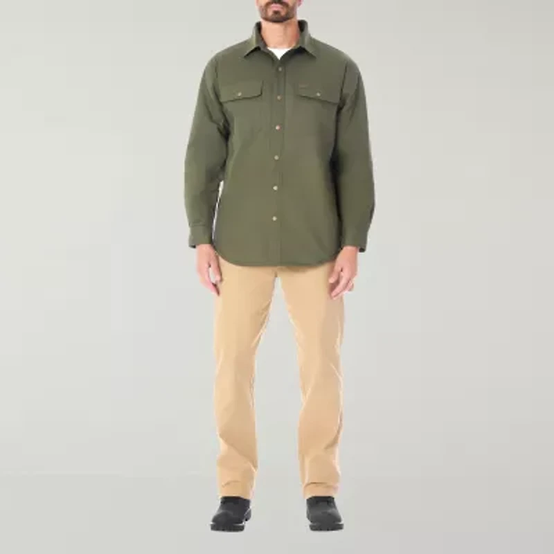 Smiths Workwear Hooded Sherpa Stretch Canvas Mens Midweight Shirt Jacket