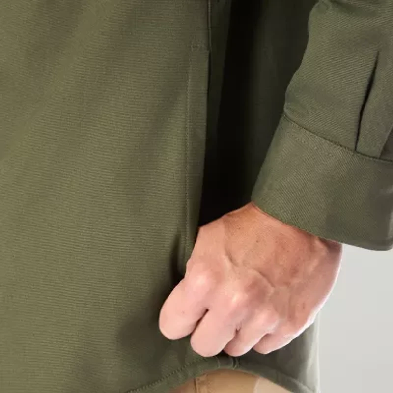 Smiths Workwear Hooded Sherpa Stretch Canvas Mens Midweight Shirt Jacket