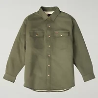 Smiths Workwear Hooded Sherpa Stretch Canvas Mens Midweight Shirt Jacket