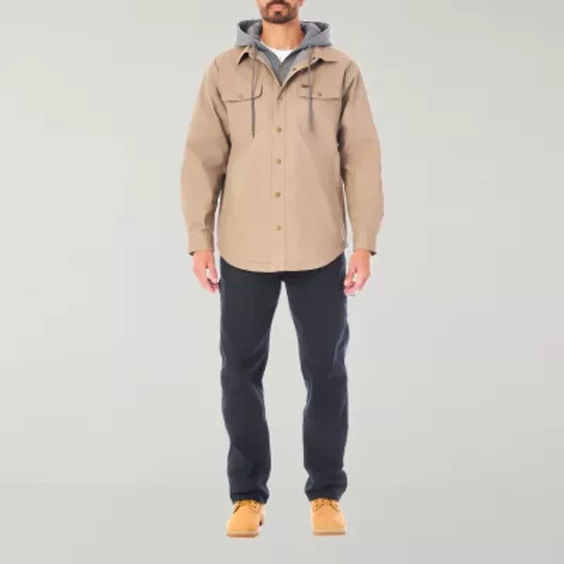 Smiths Workwear Sherpa Lined Mens Hooded Midweight Big and Tall Shirt Jacket
