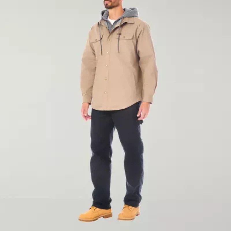 Smiths Workwear Sherpa Lined Mens Hooded Midweight Big and Tall Shirt Jacket