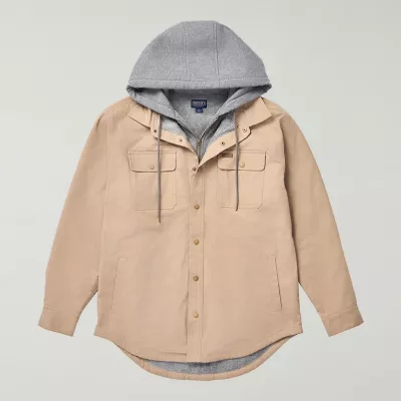 Smiths Workwear Sherpa Lined Mens Hooded Midweight Big and Tall Shirt Jacket