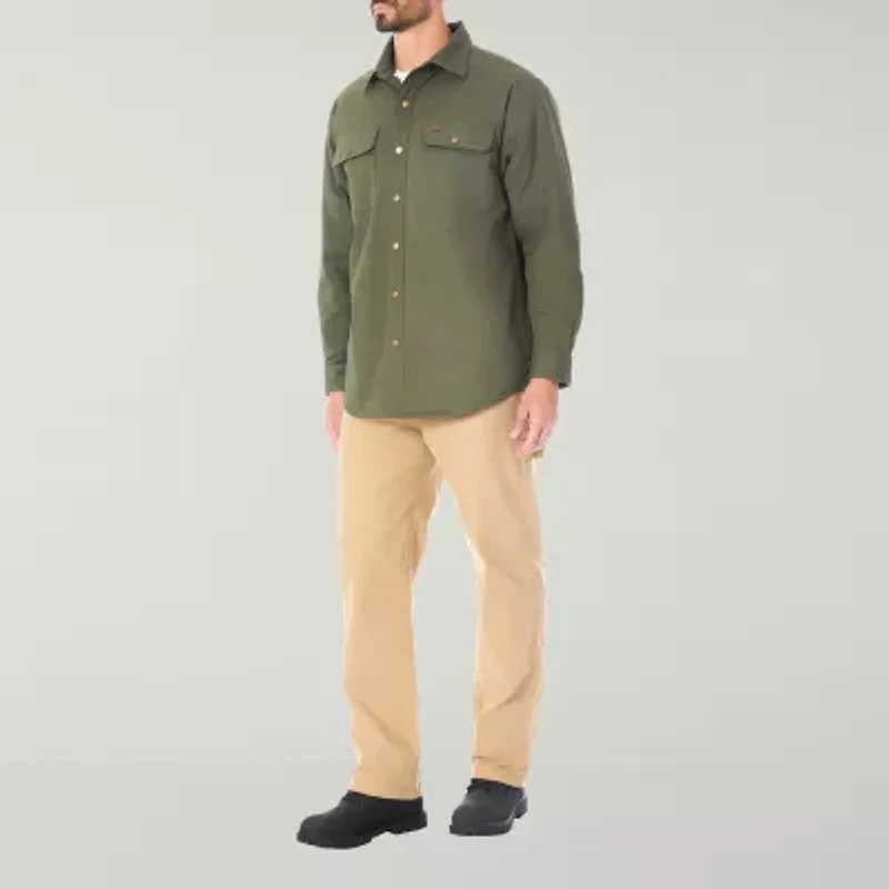 Smiths Workwear Sherpa Lined Stretch Canvas Mens Midweight Big and Tall Shirt Jacket