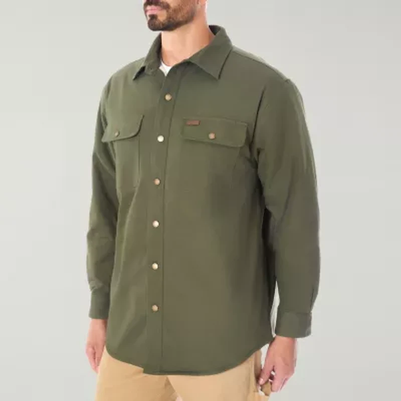 Smiths Workwear Sherpa Lined Stretch Canvas Mens Midweight Big and Tall Shirt Jacket