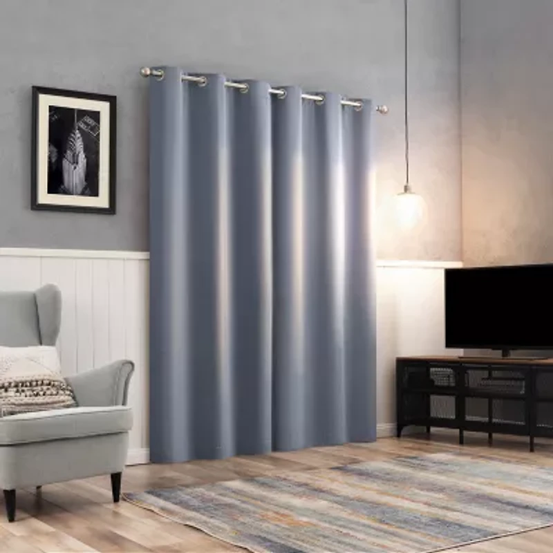 Sun Zero Glynn Magnetic Closure Grommet Top 100% Blackout Set of 2 Curtain Panel