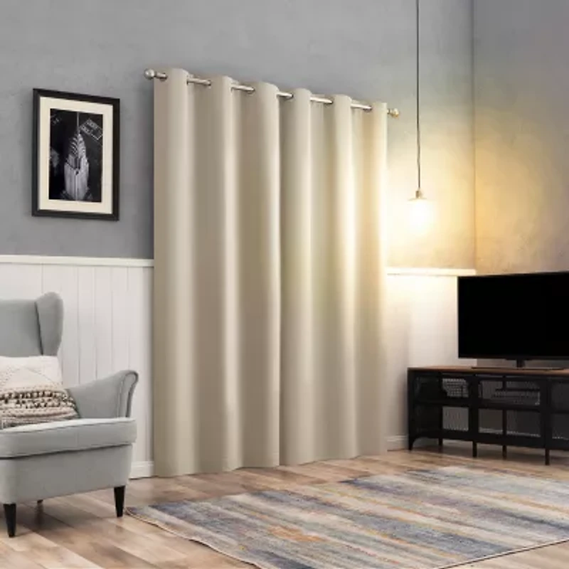Sun Zero Glynn Magnetic Closure Grommet Top 100% Blackout Set of 2 Curtain Panel