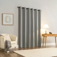 Sun Zero Glynn Magnetic Closure Grommet Top 100% Blackout Set of 2 Curtain Panel