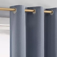 Sun Zero Glynn Magnetic Closure Grommet Top 100% Blackout Set of 2 Curtain Panel