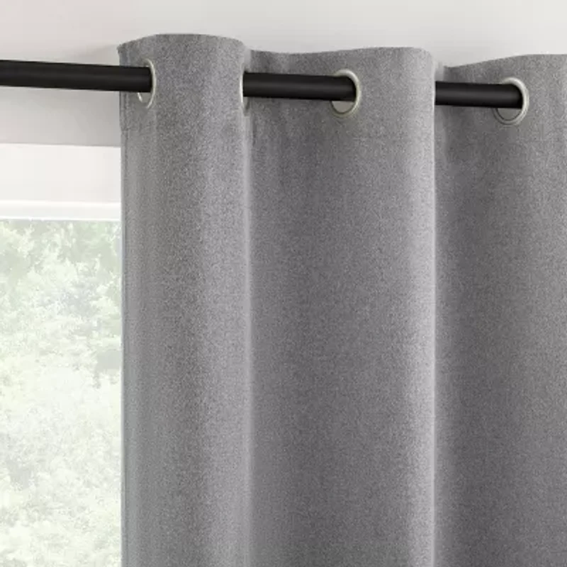 Sun Zero Glynn Magnetic Closure Grommet Top 100% Blackout Set of 2 Curtain Panel