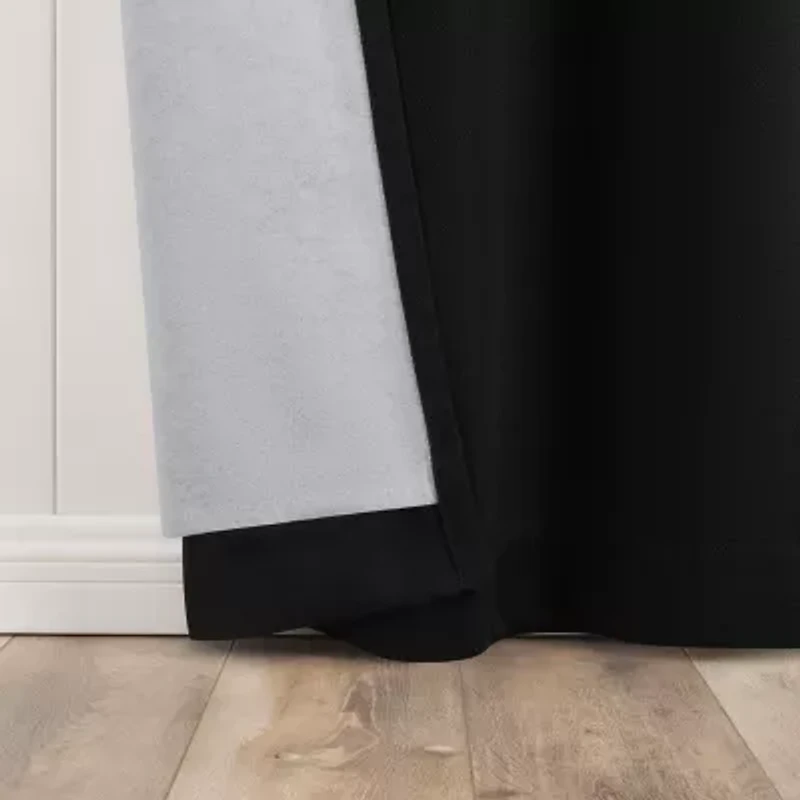 Sun Zero Glynn Magnetic Closure Grommet Top 100% Blackout Set of 2 Curtain Panel