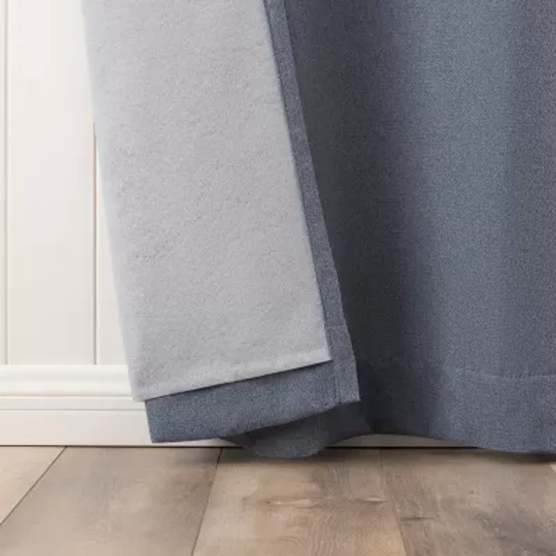 Sun Zero Glynn Magnetic Closure Grommet Top 100% Blackout Set of 2 Curtain Panel