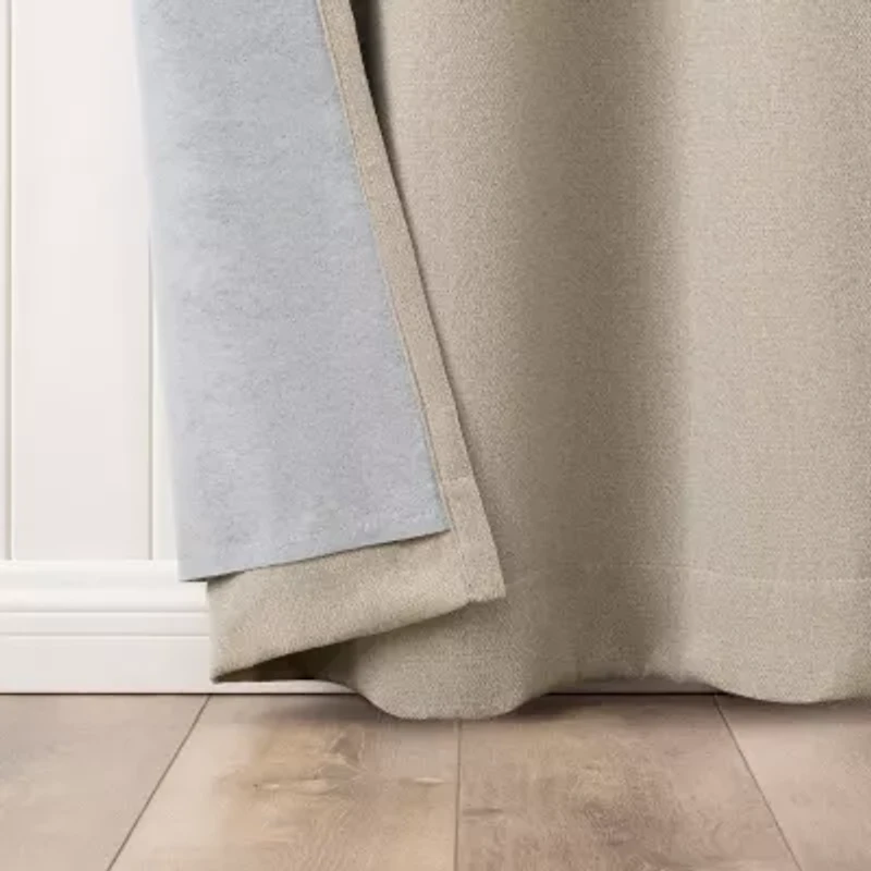 Sun Zero Glynn Magnetic Closure Grommet Top 100% Blackout Set of 2 Curtain Panel