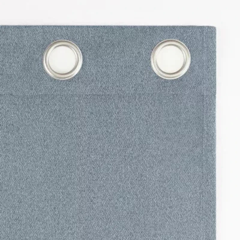 Sun Zero Glynn Magnetic Closure Grommet Top 100% Blackout Set of 2 Curtain Panel