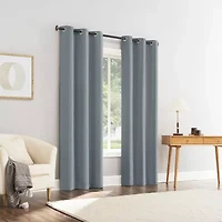 Sun Zero Glynn Magnetic Closure Grommet Top 100% Blackout Set of 2 Curtain Panel