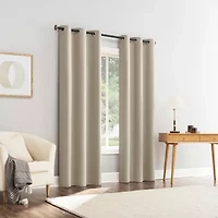 Sun Zero Glynn Magnetic Closure Grommet Top 100% Blackout Set of 2 Curtain Panel