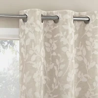 Sun Zero Glynn Gaia Woven Floral Magnetic Closure Grommet Top Energy Saving 100% Blackout Set of 2 Curtain Panel