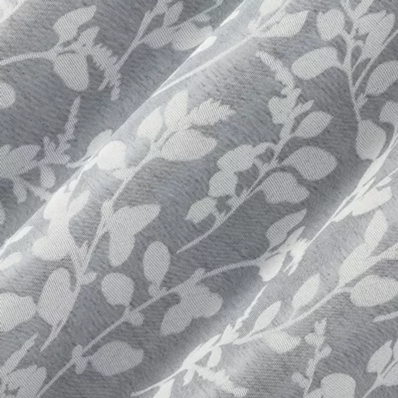 Sun Zero Glynn Gaia Woven Floral Magnetic Closure Grommet Top Energy Saving 100% Blackout Set of 2 Curtain Panel