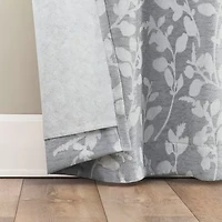Sun Zero Glynn Gaia Woven Floral Magnetic Closure Grommet Top Energy Saving 100% Blackout Set of 2 Curtain Panel